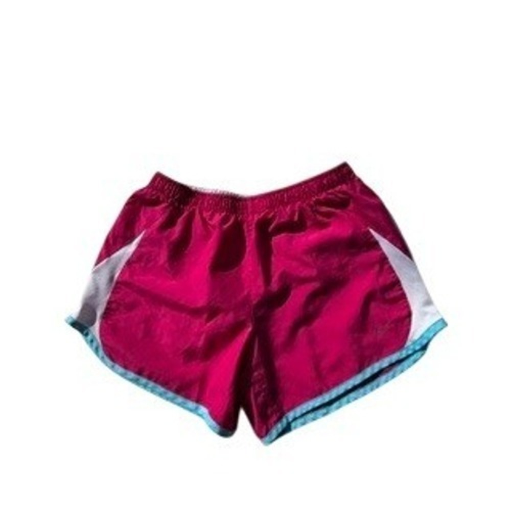 Nike Girls Pink Dri-FIT Tempo Running Shorts Mesh Panels Teal Trim Size Large L